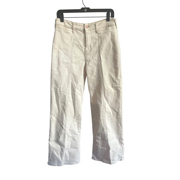 PILCRO Anthropologie Seamed Wide Leg Jeans Cream Size 30 NWOT - Picture 3 of 10